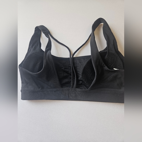 Athleta Size M Black Racerback Sports Bra Moisture-Wicking - Picture 3 of 5